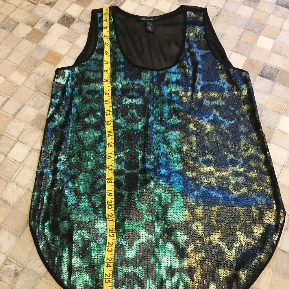 Kenneth Cole Sequined Snake Skin Pattern Top - Picture 5 of 7